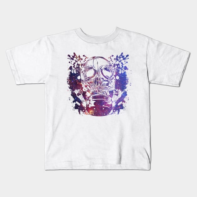 Gas Mask Galaxy Kids T-Shirt by T73Designs